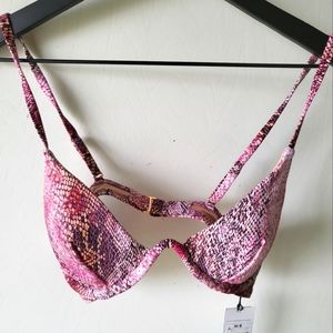 Shade & Shore Womens Snakeskin Swim Top Size 34B